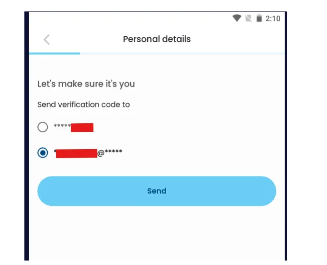 Entering an invalid OTP into the Android application