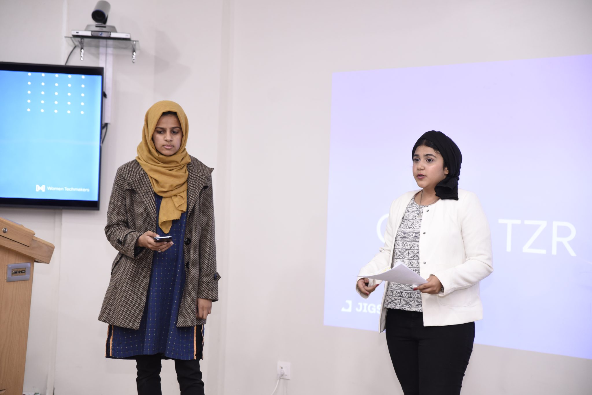 Team talking through their concept