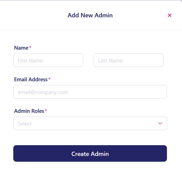 Add-new-admin form on victim.target.com