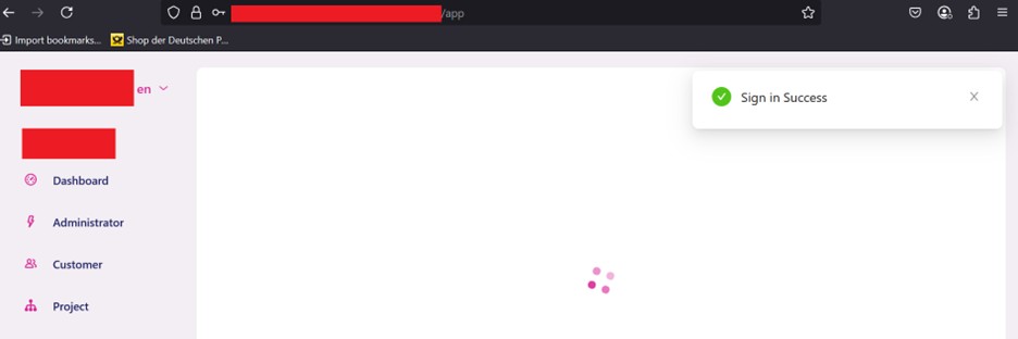 Authenticated dashboard on victim.target.com